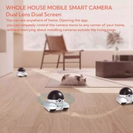 visiPower Movable Pet Cat 2MP Dual Lens Dual Screen Smart Robot Camera Wifi APP US STOCK