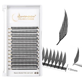 Lunamoon Ready-Made Fan Eyelashes, Ready-Made Fan Eyelashes, Volume Premade Fans Ready-to-Use Eyelash Fans, Eyelash Extension, Volume Eyelashes (Leaf-0.07D/8-15 mm)