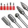 Bestgle 5 Pcs Carbide Burr Set, 6mm (1/4") Shank Tungsten