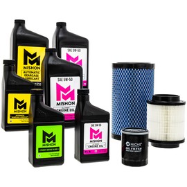 MISHON Full Service Engine Oil Change Kit 5W-50 for Polaris Ranger XP 1000 Crew (2018-2020)