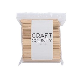 200 Piece Craft County Flat Natural Wood Craft Sticks Popsicle Sticks 4 1/2 Inch Great for DIY Kids School Projects Ice Cream Stick