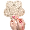Baker Ross 4 Pcs Flower Shaped Wooden Embroidery Kit Easter