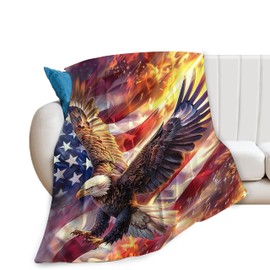Eagle Blanket American Eagle Flag Fleece Throw Blanket Fuzzy Plush Super Soft Warm Bald Eagle Decor Stuffed Animal Blanket Gifts for Boys Girls Kids Adult Men Women 40"x50"