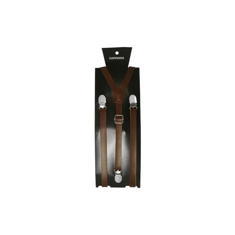 CUFF.JP Leather Clip Suspenders White Black Dark Brown Light Brown,