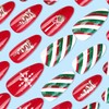 Almond Christmas Press on Nails Glossy Red Fake Nails with