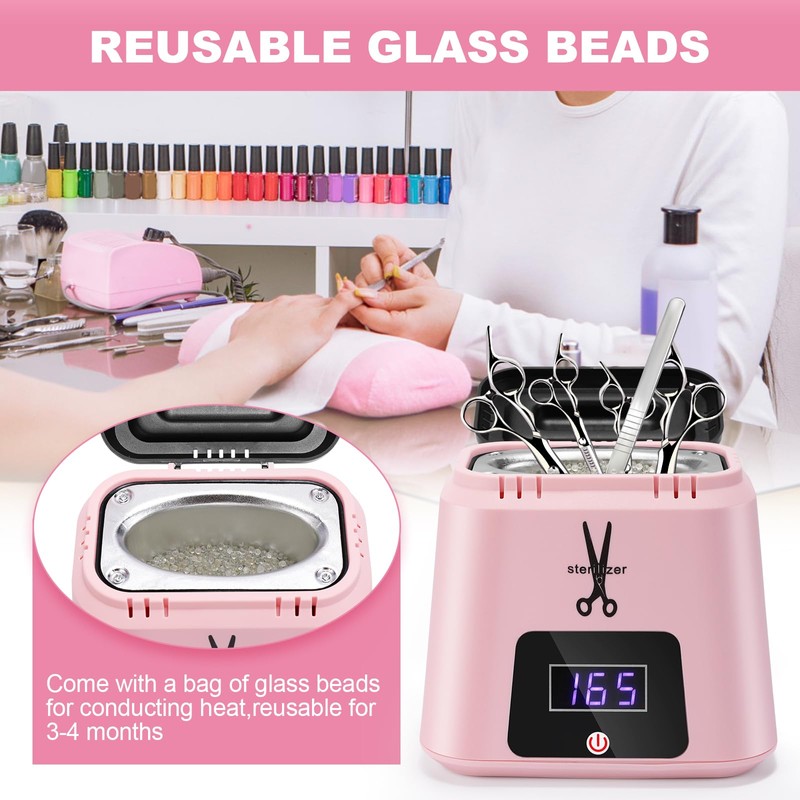 Wbuosz Nail Tool Sterilizer High Temperature 329℉ Sterilizer for Nail