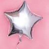 TRIXES 5 Silver Star Balloons, 18'' Metallic, Birthday Celebration Table