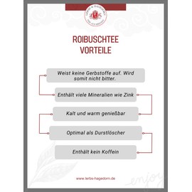 Lerbs & Hagedorn, Rooibos Tea Rooibusch Safaritraum | Mandarin Orange Vanilla Cream Flavour 250 g (Approx. 20 Litres)