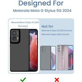 ZXHSBROK for Moto G Stylus 5G 2024 Phone Case, Military Grade Heavy Duty 3-Layer Shockproof Drop Protective Cover for Motorola Moto G Stylus 5G 2024, Black Cat Eyes