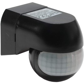 ChiliTec Motion Sensor Outdoor & Indoor Infrared Motion Sensor Surface-Mounted 180° I 12 m Range I IP44 for Outdoor Use Rotatable and Tiltable Black