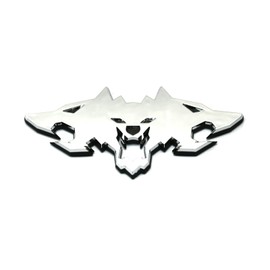 2pcs Wolf Pack Badges Side Door Emblems 3D Logo Replacement for Tsla Cybertruck 2024 Car Truck Motorcycles Styling Decal Sticker (Chrome)