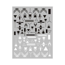 Generic Abstract Geometric Figure Nail Sticker Black and White Totem Flower Nail Decal Wg418 Nail Wraps Stickers Manicure Supplies for Women Nails Full Long Lasting Easy Apply and Remove