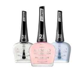 MASGLO GEL EVOLUTION Nail Polish Gel Effect, No UV/Led Lamp, Duration Up to 12 days, 3 PCs -Base, Esmalte Espiritual, Brillo - Efecto Gel sin necesidad de UV/Led, hasta 12 días 0,5 Fl. Oz.