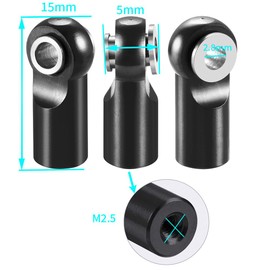 MORLORDY 10Pcs M2.5 Tie Rod End Ball Joint Link Ball Head Holder for RC Car Truck Upgrade Part (Black)