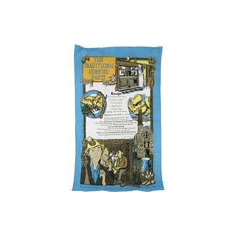 The Traditional Cornish Pasty Recipe Tea Towel. Souvenir Gift .