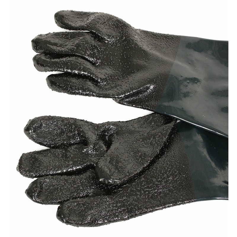 Jewboer 23.6" Rubber Sandblast Cabinet Gloves,Sandblasting Sand Blaster Gloves for