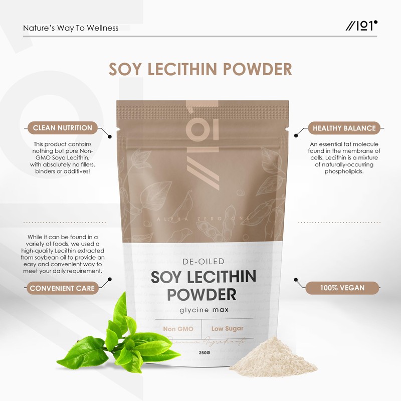 SOYA Lecithin Powder 250g – De-Oiled 97% Essential Fat –