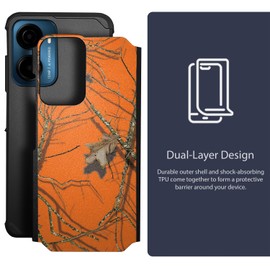 CasesonDeck Orange Case Compatible with AT&T Propel 2 5G / Cricket Magic 2 5G 2024 Case [Dual Tactical] Heavy Duty Case with Double Layer Protection and Design (Orange Hunters Camo)