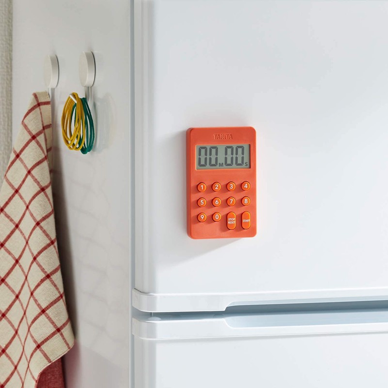 Tanita Kitchen Timer with Magnet, Digital Timer, 100 Minutes, Orange,