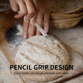 Furneet Premium Bread Lame - Sourdough Scoring Tool Kit with 11 Blades, Safety Cover, 2 Finger Sleeves, Pattern String - Stainless Steel Dough Scorer Knife for Artisan Bread Baking