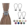 HYX 4 Piece Magnetic Curtain Tiebacks Holdbacks, Modern Curtain Tieback