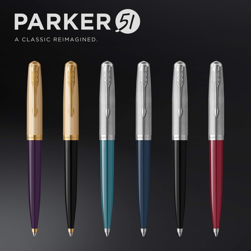 Parker Ballpoint Pen 51 Black CT, Medium Point, Oil-Based, Gift
