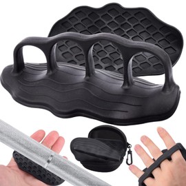 KASIKAI Puños de Entrenamiento Antideslizantes – Guantes para Gym Ergonómicos Antideslizantes de Goma, Hombre y Mujer, Ideales para Pesas, Pull Ups, Ejercicio y Rutina en Gimnasio (Negro y Gris)
