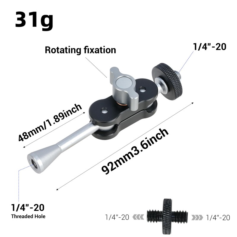 OUZRTG Multifunctional Accessory Tripod for Mini Magic Arm with 1/4