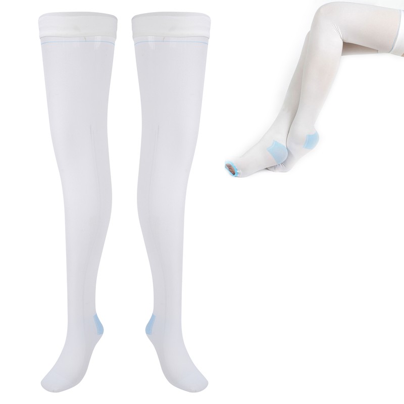 Thigh Length Compression Stockings Prevent Varicose Veins Leg Fatigue Swelling