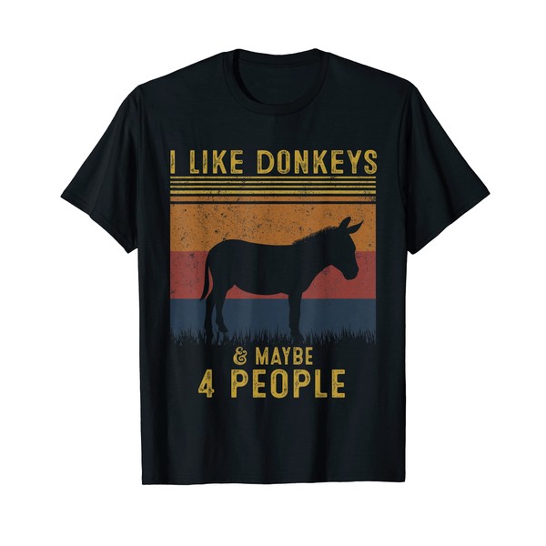 I Like Donkeys & Maybe 4 People Donkey Lover T-Shirt