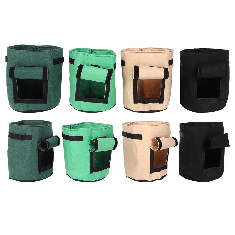4Pcs Plant Growth Bag Felt Vegetables Flowers Growing Nursery Container