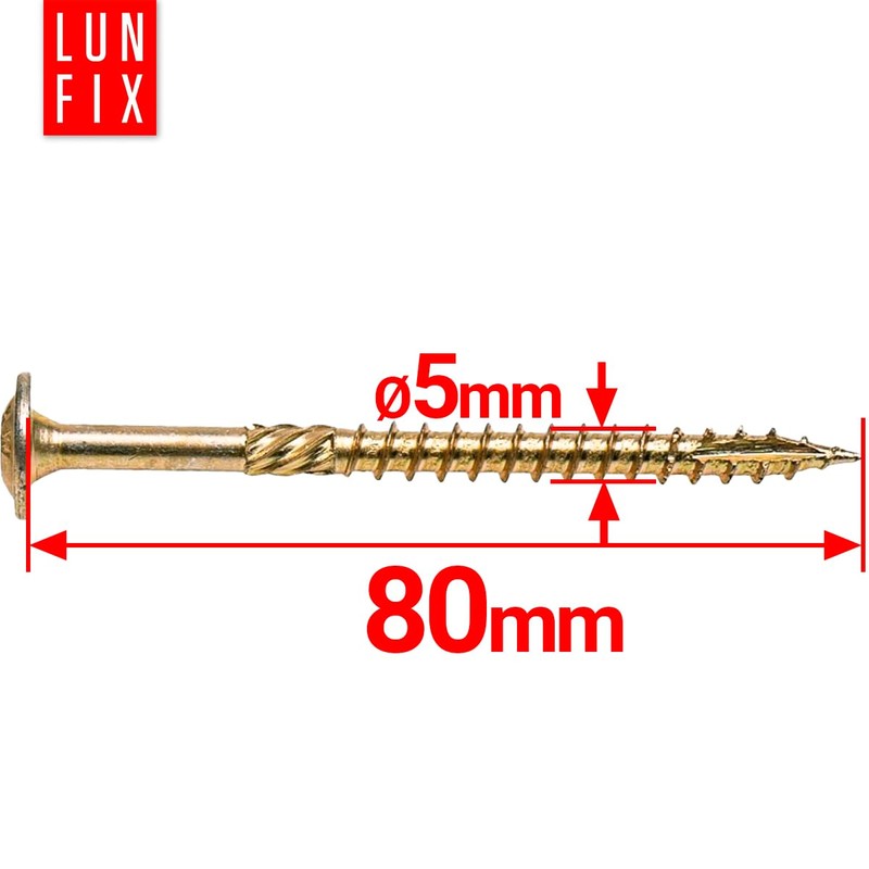 Lun Fix Flat Head Screws 5 x 80 mm |