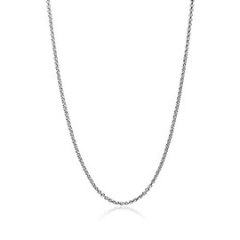 GemStar USA Sterling Silver 1mm Thin Cable Rolo Chain Necklace, 14-36 Inches, Metal,