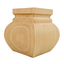 Highland Manor Wood Products Tall Square Welsh Bun Foot - 3 1/2" Tall x 3 3/8" Diameter (Cherry) (Set of 4)