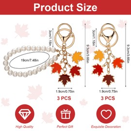 Guiqulai 6 Pcs Maple Leaf Keychain, Canada Keychain Canada Souvenirs Canadian Souvenirs Maple Leave Keyrings for Friends Colleague Family Women Men