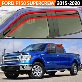 in-Channel Rain Guards for Ford F-150 2015-2020 SuperCrew, F-150 Raptor 2017-2020 SuperCrew, F-250/F-350/F-450/F-550 Super Duty 2017-2022 Crew Cab | Window Deflectors, Vent Visors, Vent Shades.