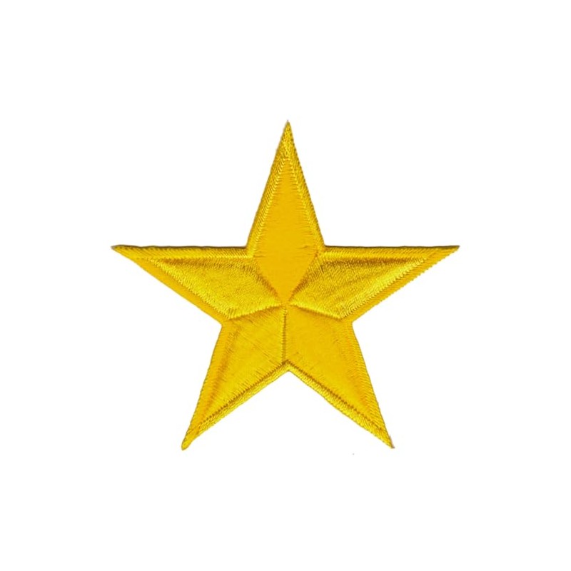 Star Yellow Iron-On or Sew On Patch for Clothes Embroidered