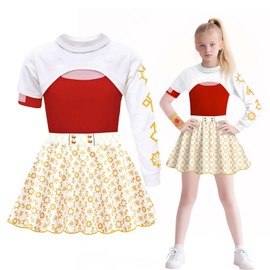 Girl Kids 4PCS Zombies Nova Dresses Daywalker Hooded Tops Skirt Outfits Set Party Playwear