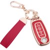 Seedwee for Nissan 5 Buttons Key fob Cover, Soft TPU Keys Protector Bling Key Fob Keychain for 2023 2024 Pathfinder Rogue Remote Key, Gold Red