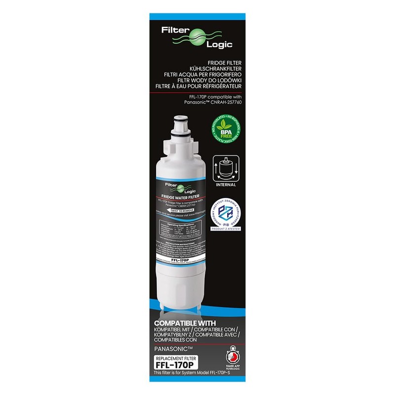FilterLogic FFL-170P | Wasserfilter kompatibel mit Panasonic CNRAH-257760 und CNRBH-125950