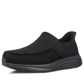 Ayekdeo Slip On Steel Toe Shoes for Men Comfortable Hands Free Lightweight Work Shoes Safety Toe Industrial Construction Shoes Size 9.5