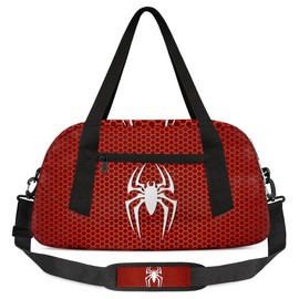 Yzrwebo Spiders Pattern Gym Duffle Bag Geometric Hexagon Sport Gym Bags Overnighter Duffel Bag Waterproof Weekend Sleepover Travel Carry On Bags Gymnastics Dance Tote Bag Small Duffel Bag