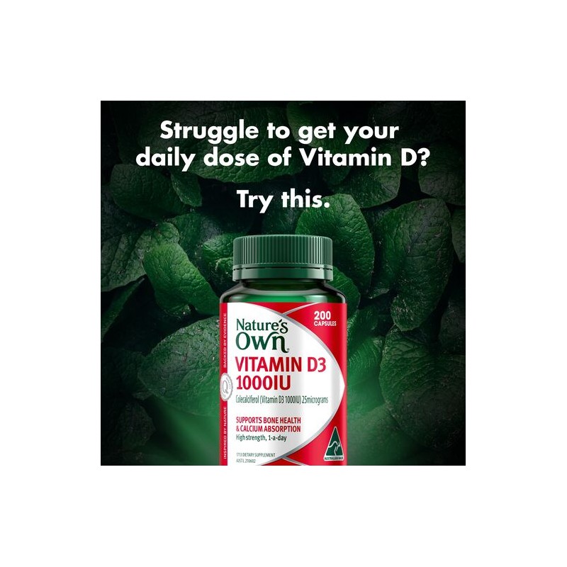 Nature's Own Vitamin D 1000Iu 200 Capsules