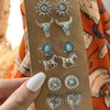 ALRNBY Western Earrings for Women 6 Pairs Earrings Set Turquoise