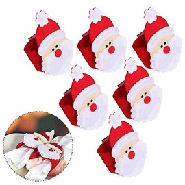 QTKJ Set of 12pcs Cute Santa Napkin Ring, Napkin Buckle for Christmas,Wedding, Holidays, Parties, Dinners Decor(Red)