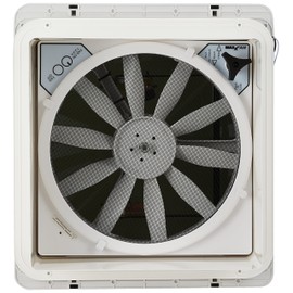 MAXXAIR Maxxair Original Maxxfan - Vent, Fan & Rain Protection All-in-One, High Powered 4-Speed Exhaust Only Fan, Manual Knob Control, 14"x14", Smoke (00A04401K)
