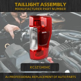 Dasbecan Right Passenger Side Tail Light Assembly Compatible with 2017 2018 2019 Ford F250 F350 F450 Super Duty Non-LED Taillight Rear Lamp Replace KC3Z13405C Blind Spot Module Can be Installed