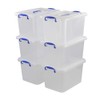 Bringer 6-Pack 12 L Plastic Storage Box, Clear Latch Storage