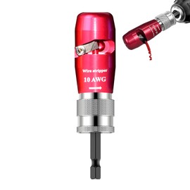 Luckyway Wire Stripper for Drill, Premium American Standard Wire Stripper The Perfect Companion for Your Power Drill (Colorful, Red - 10AWG)