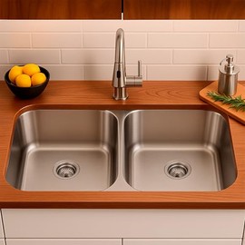 KARBI Kit Desagüe para Tarja de Cocina - Contracanasta con Colador 3-12  Sifón  Céspol Flexible Doble - Tubo de Drenaje para Fregadero - Color